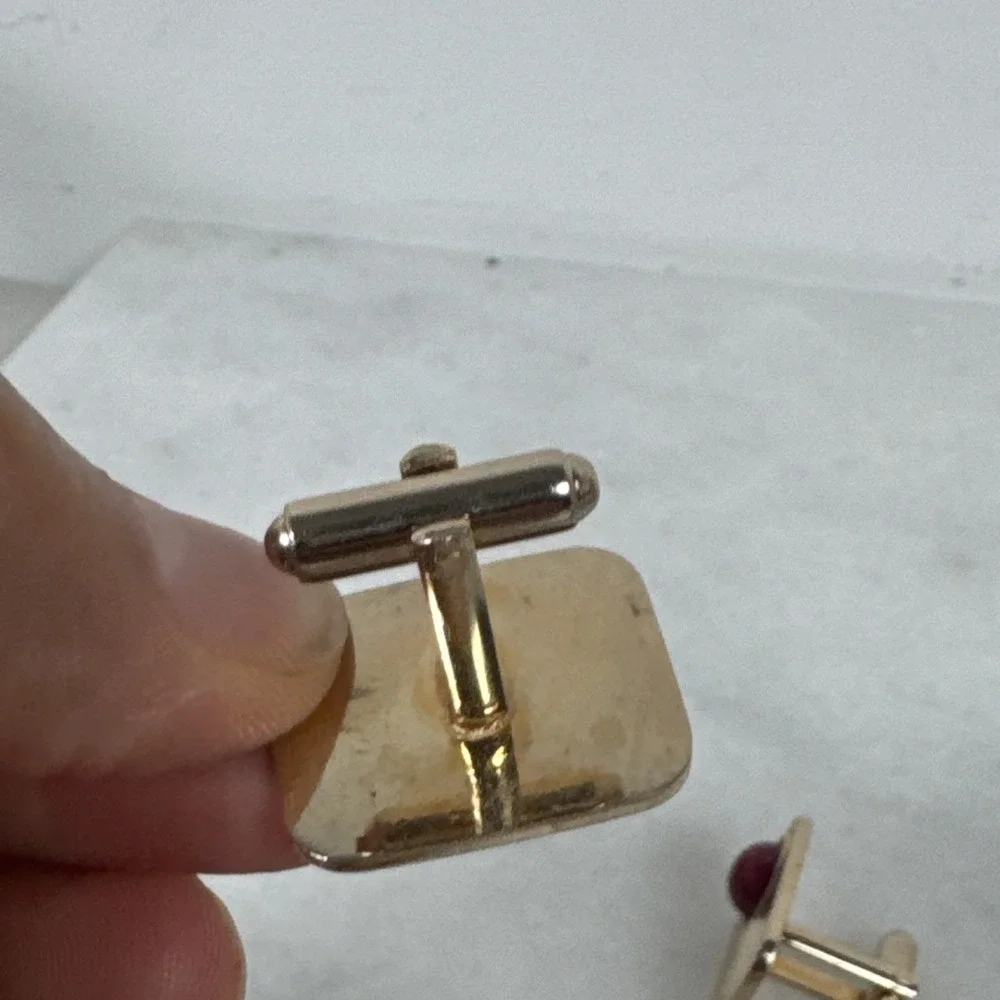 Vintage Lot of 2 Pairs Gold Tone Cuff Links Cufflinks